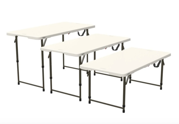 4ft bi-fold heavy duty white table - Image 2